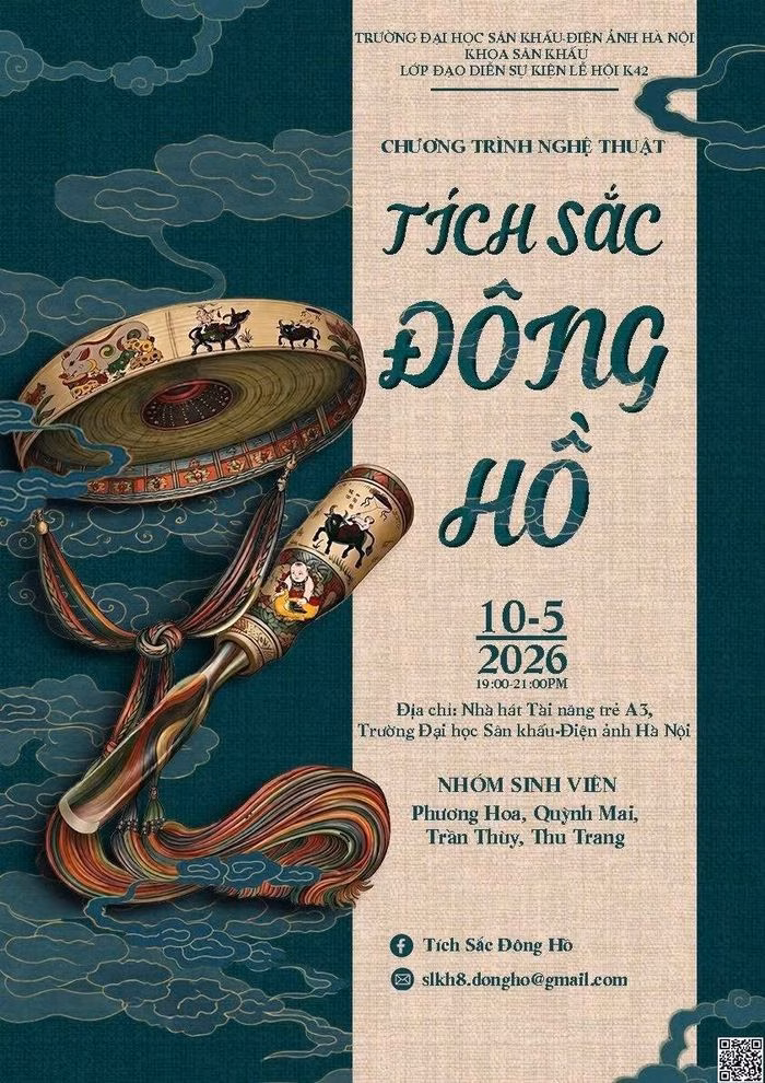 Trải nghiệm thị giác và âm thanh đặc sắc tái hiện hồn cốt tranh Đông Hồ. Ảnh: BTC.