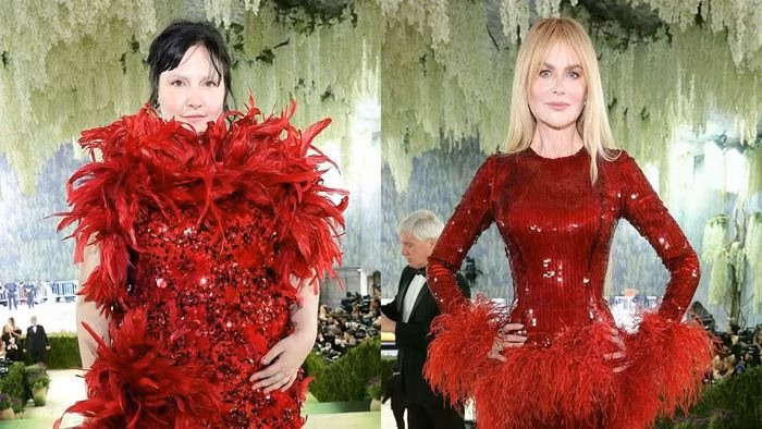 Nicole Kidman và Lena Dunham đụng hàng ý tưởng trang phục đỏ tại Met Gala 2026