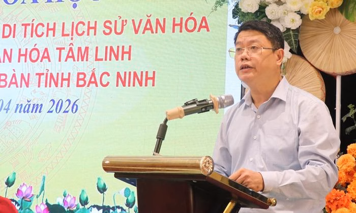 Đồng chí Đỗ Tuấn Khoa phát biểu khai mạc hội thảo.